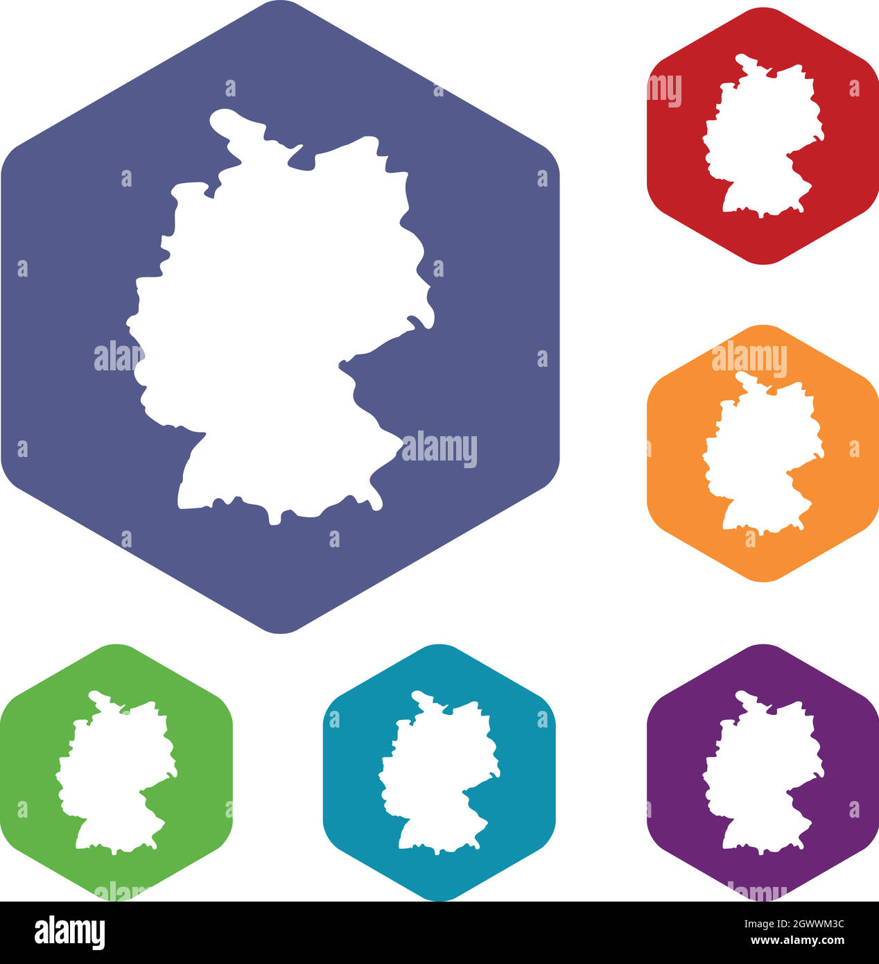 Map of Germany icons set Stock Vector