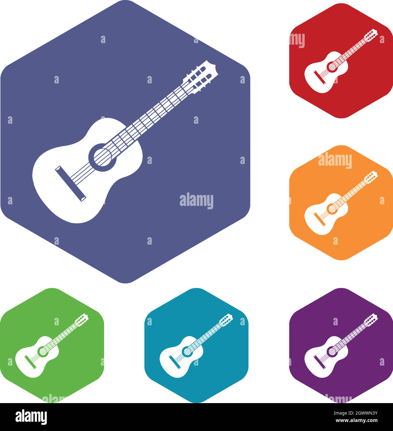 Guitar icons set Stock Vector Image & Art Alamy