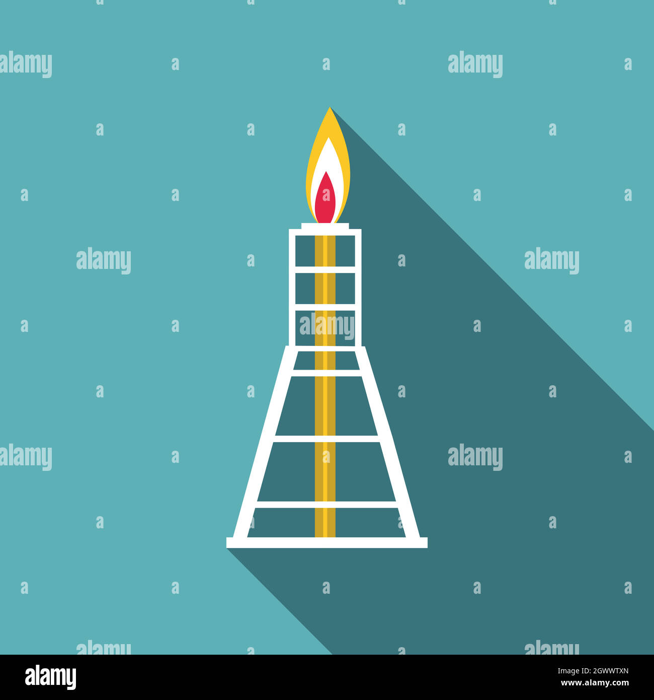 Chemical burner icon, flat style Stock Vector