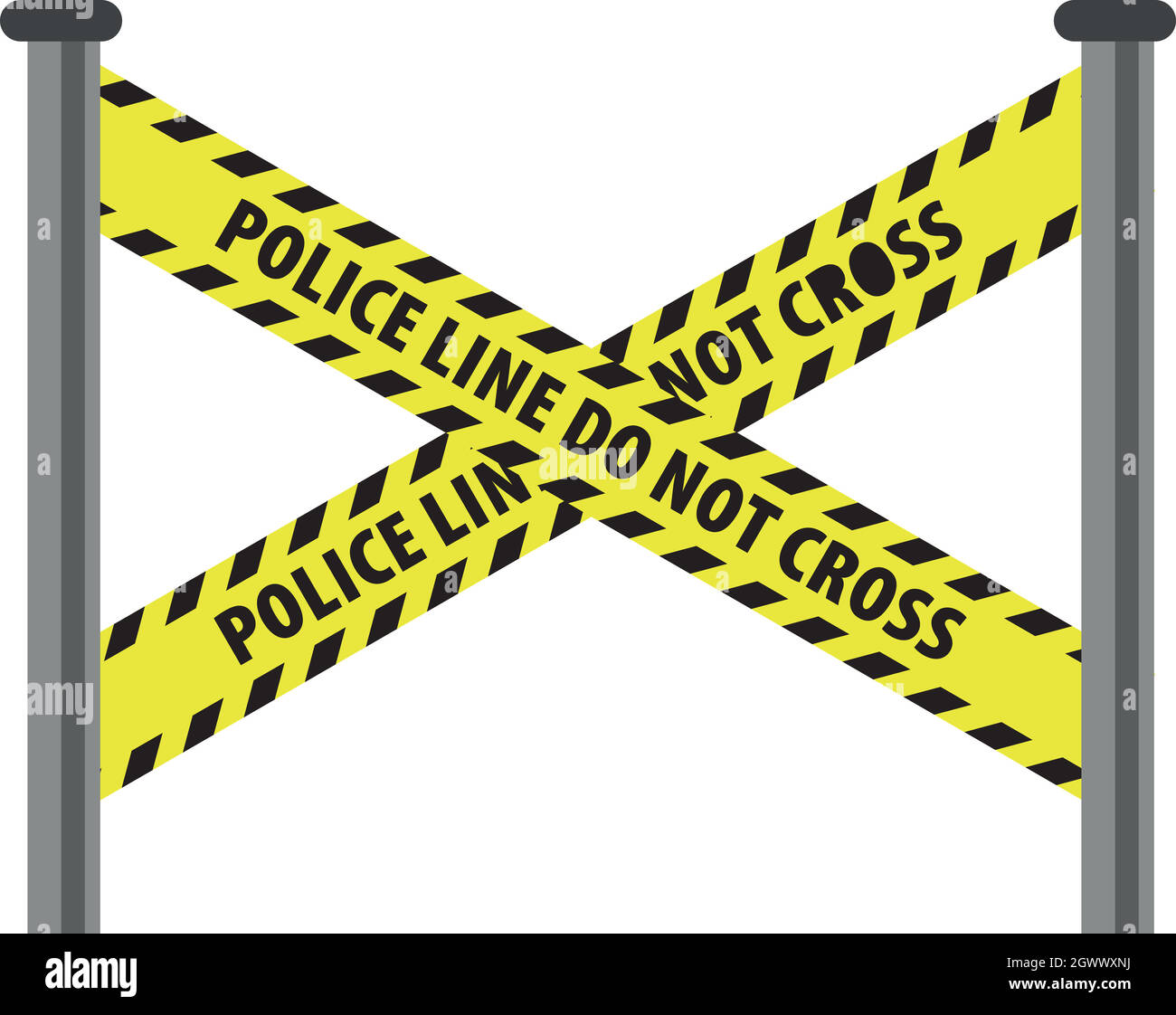 Police line icon, cartoon style Stock Vector