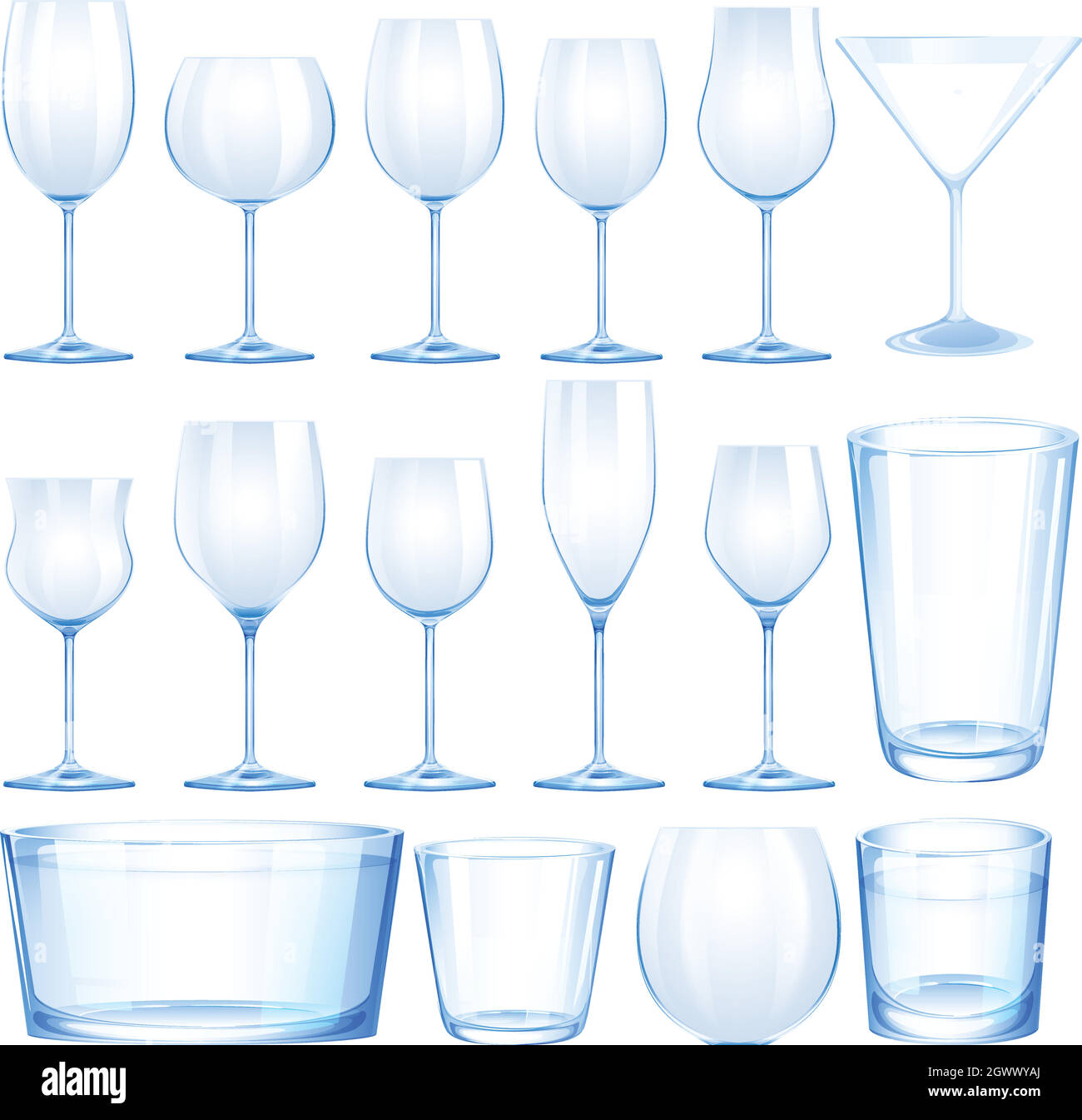 Set of wine glasses and cups Stock Vector Image & Art Alamy