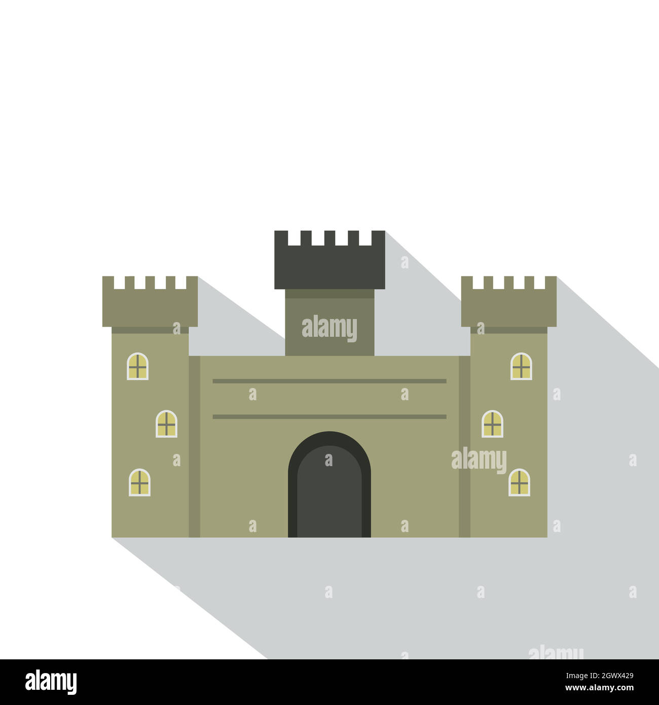 Old fortress towers icon, flat style Stock Vector Image & Art - Alamy