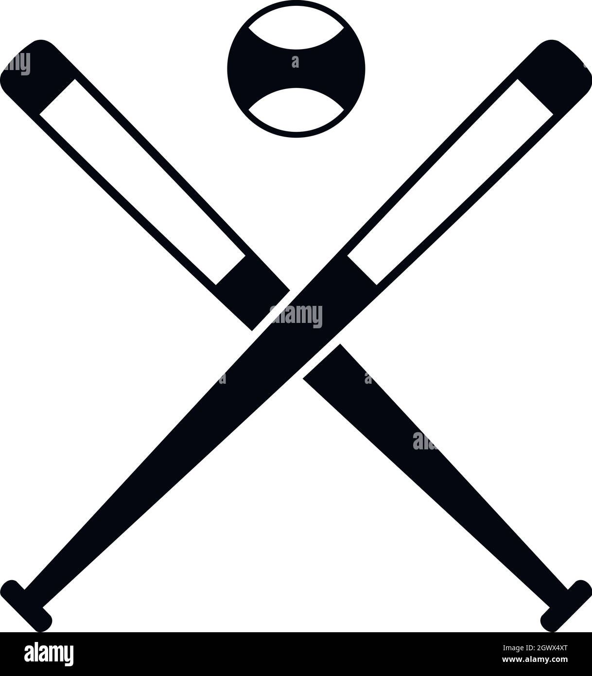 Crossed baseball bats and ball icon, simple style Stock Vector Image & Art Alamy