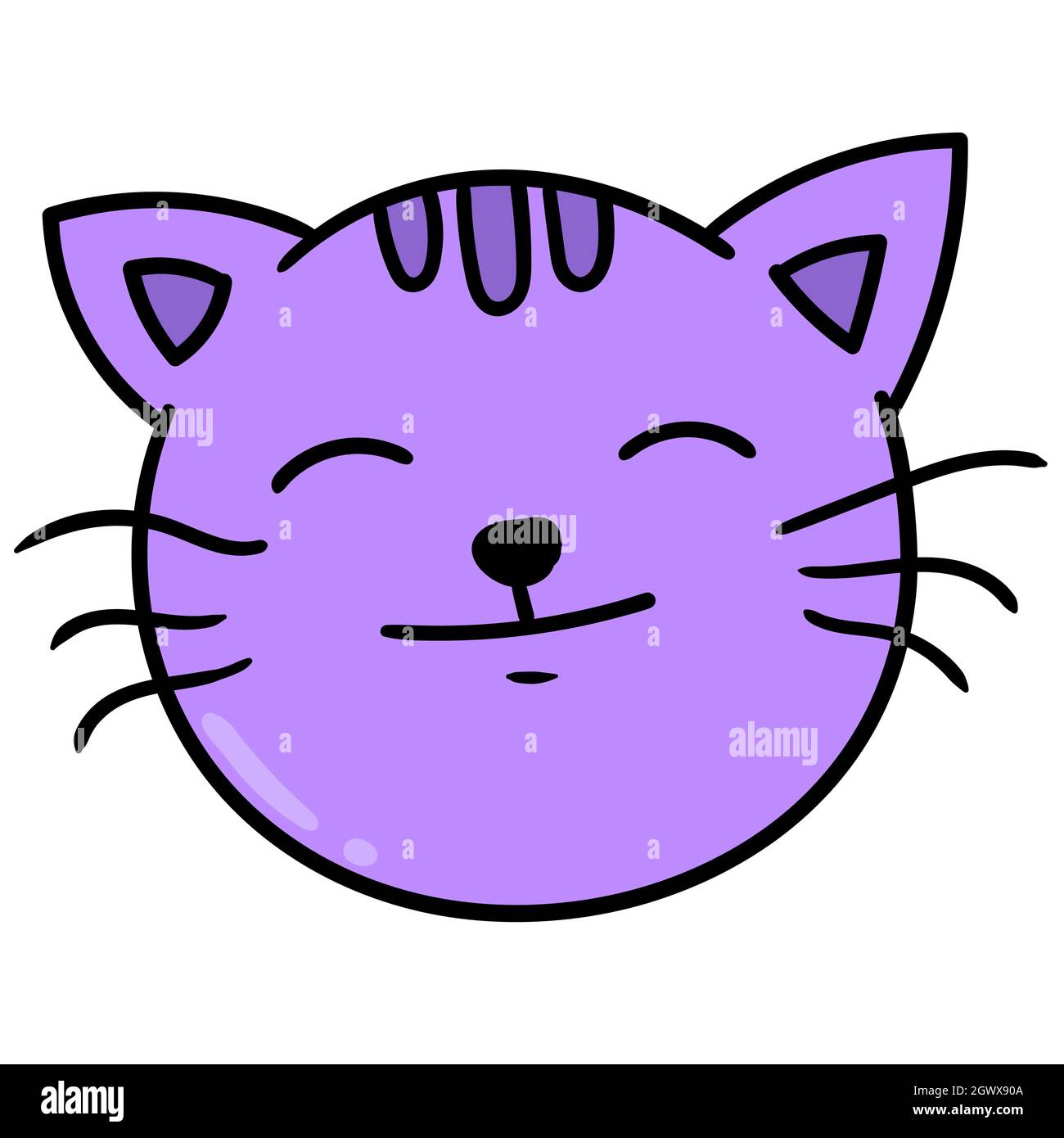 cat head emoticon smiling happily Stock Vector Image & Art Alamy
