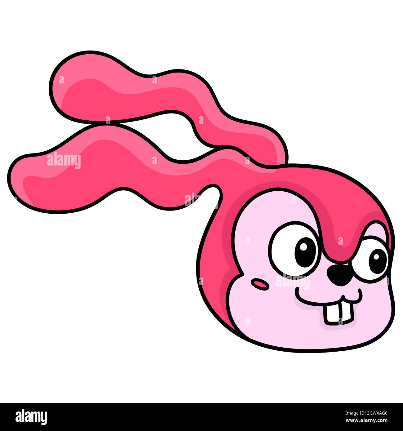 long eared bunny head emoticon Stock Vector Image & Art - Alamy