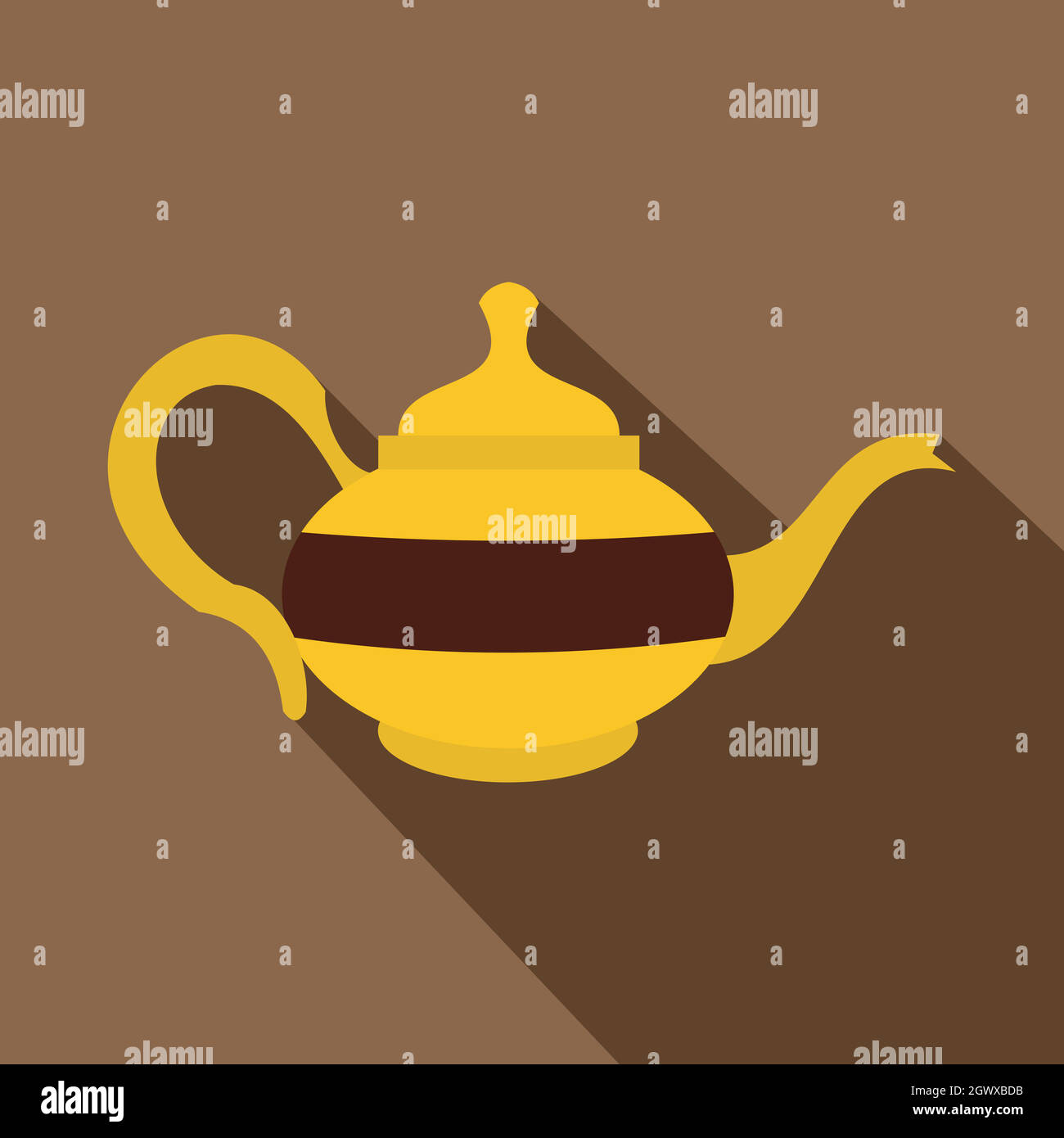 Teapot icon, flat style Stock Vector