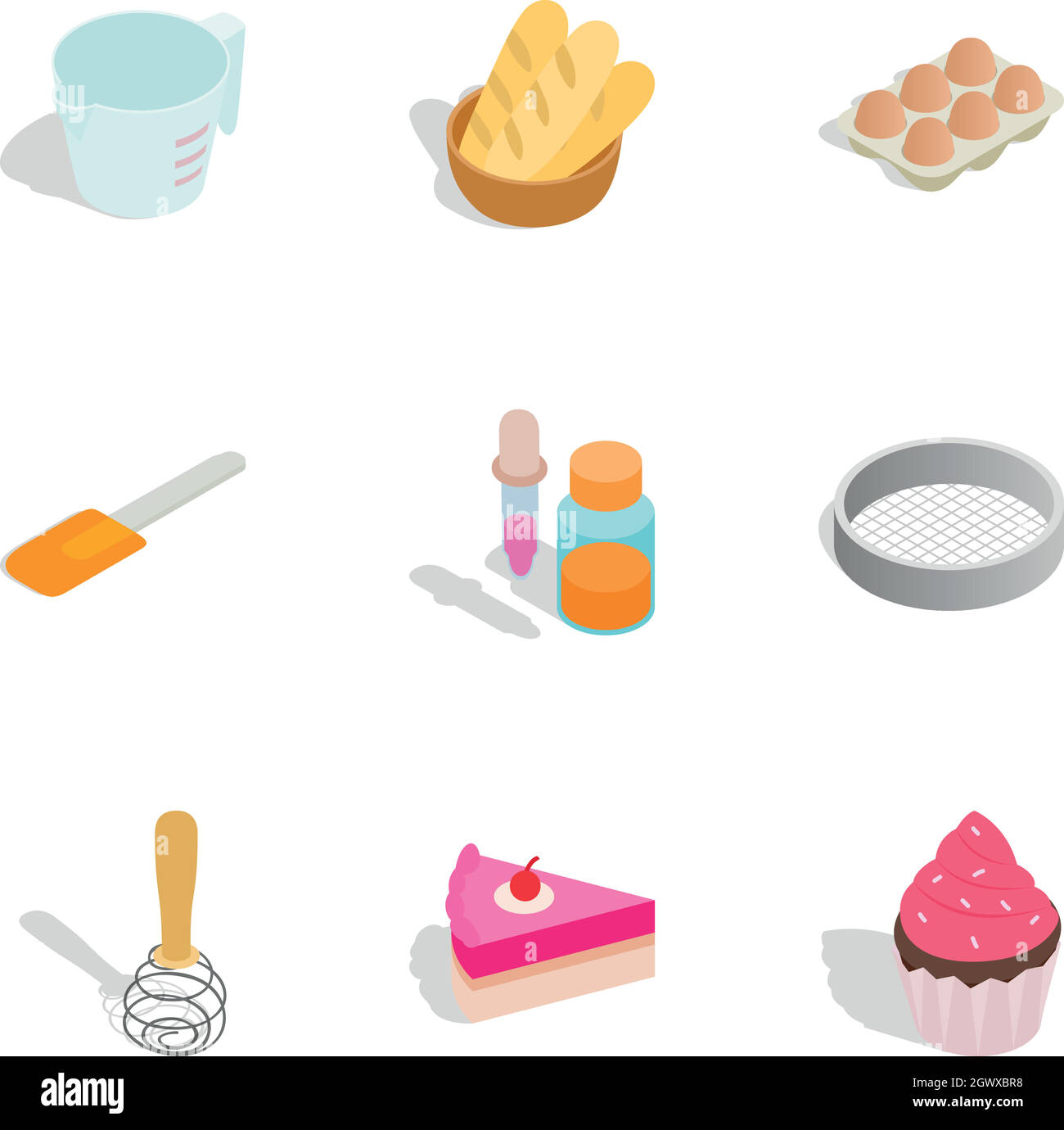 Confectionery icons, isometric 3d style Stock Vector