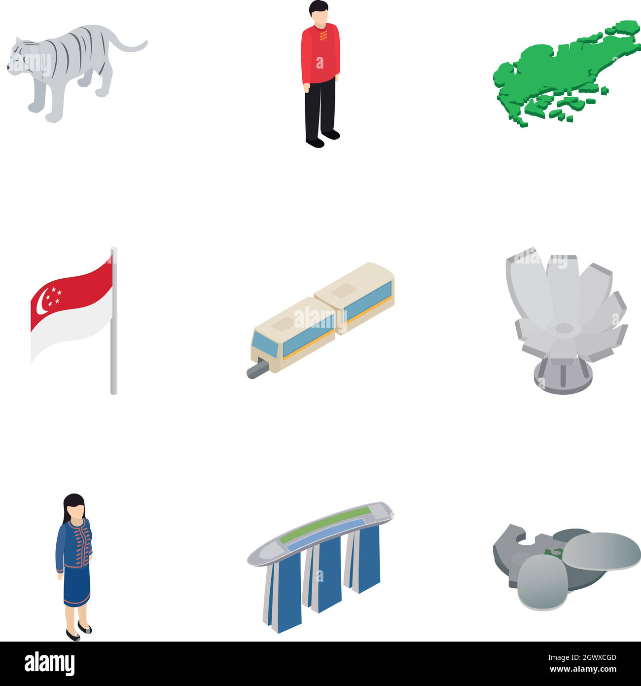 Tiger singapore Stock Vector Images - Alamy