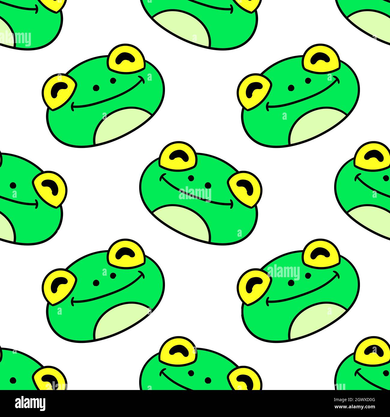 frog head pattern seamless textile print Stock Vector