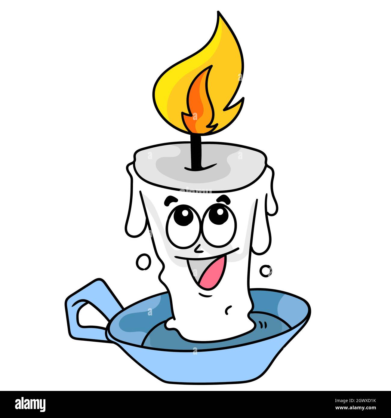 a bright cartoon candle with a happy smile Stock Vector Image & Art Alamy