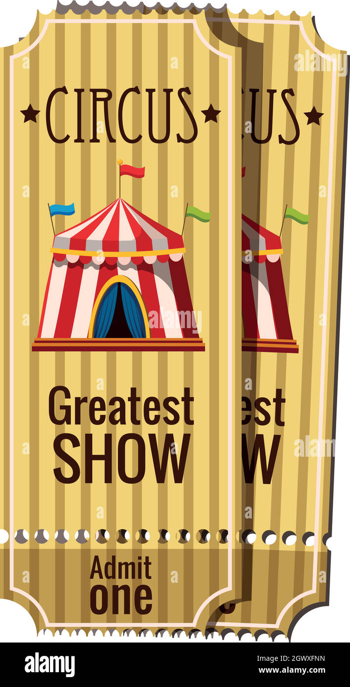 Circus tickets icon, cartoon style Stock Vector