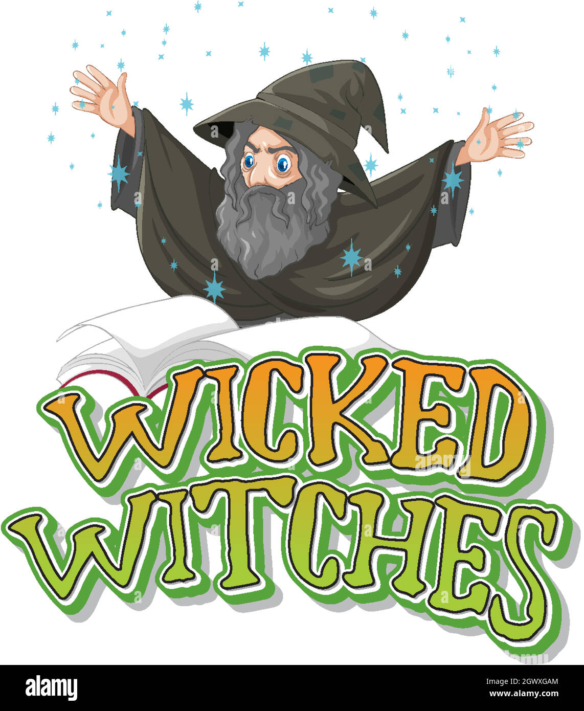 Wicked witches logo on white background Stock Vector
