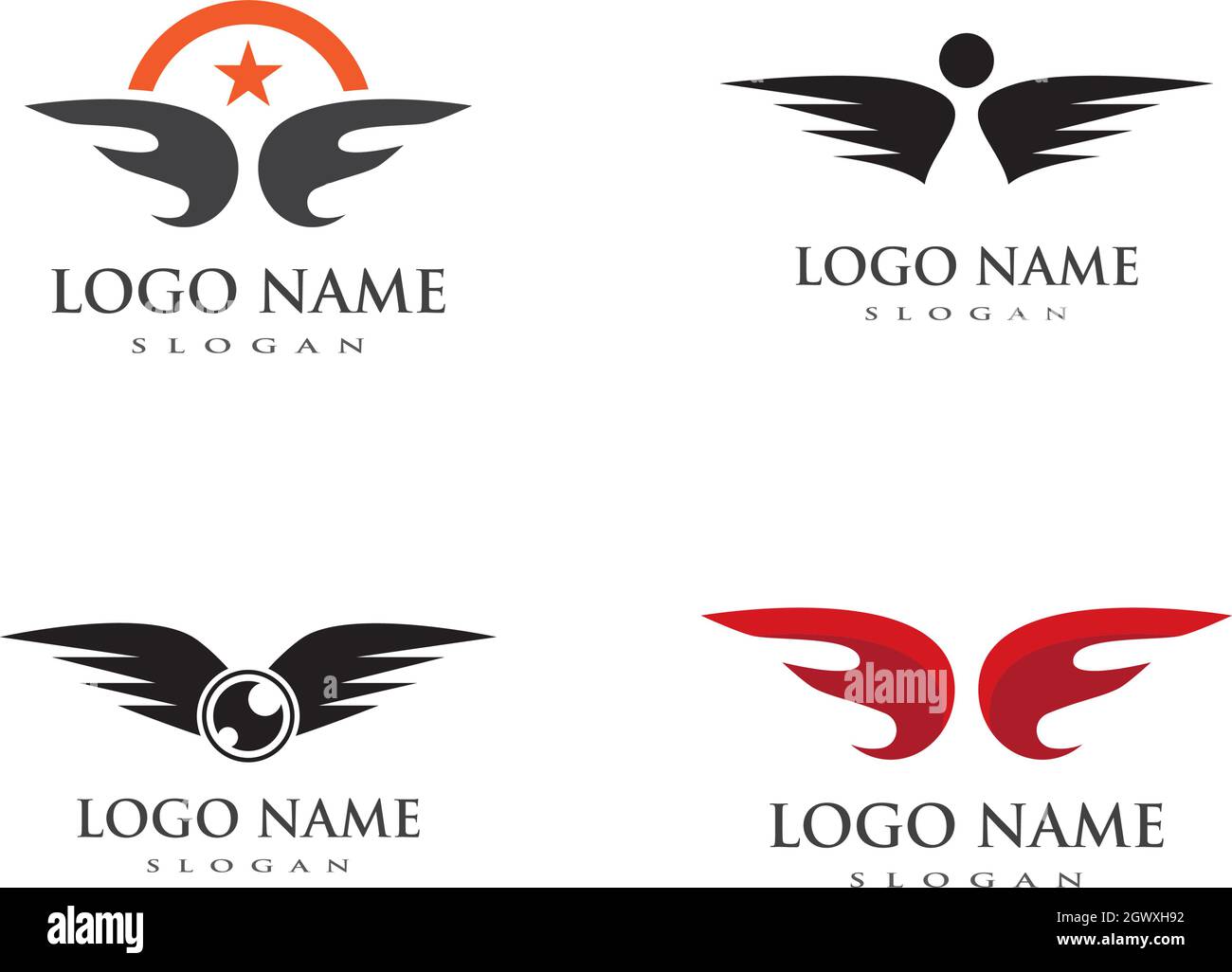 wing logo vector icon template Stock Vector Image & Art - Alamy