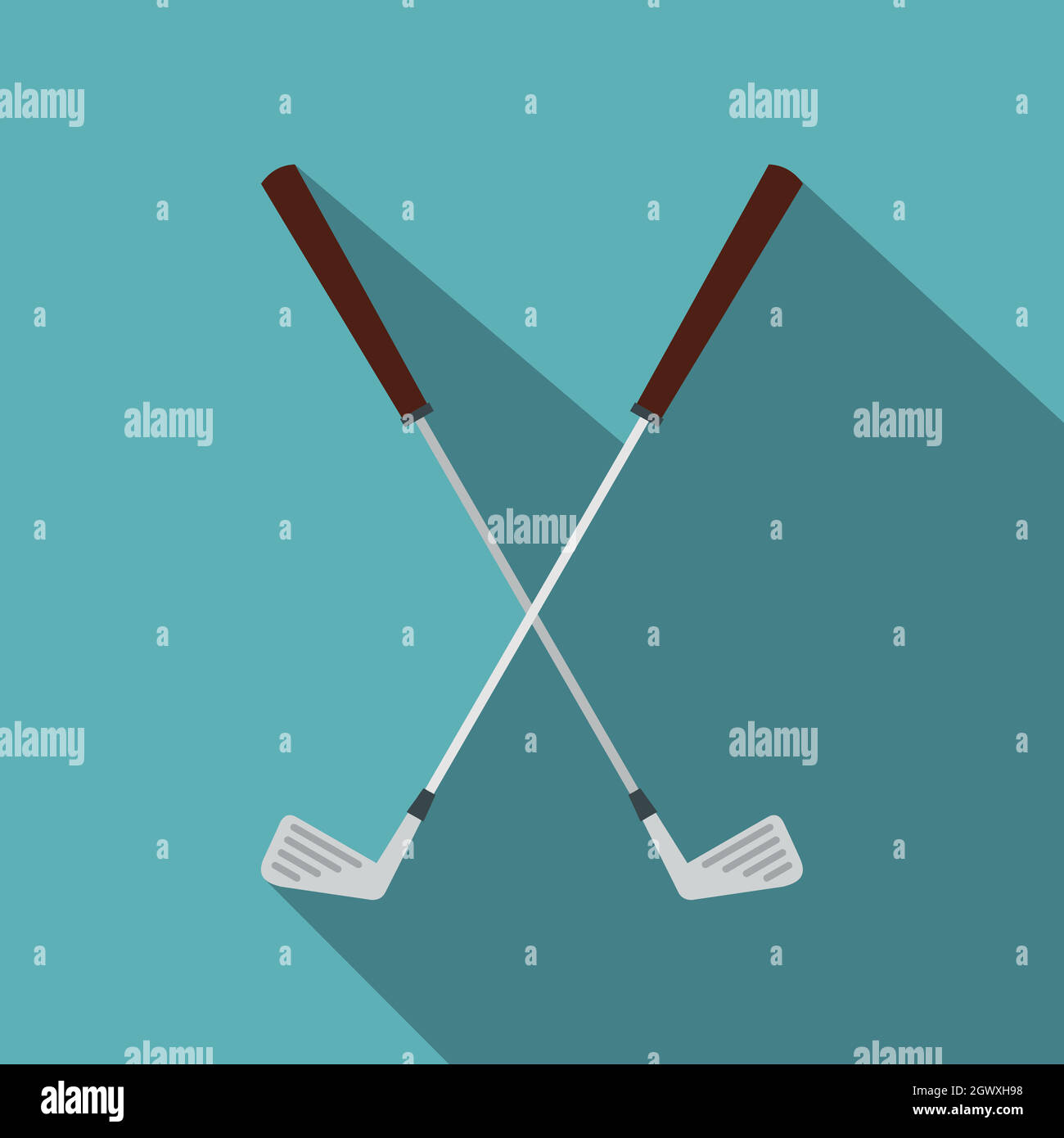 Crossed golf clubs icon, flat style Stock Vector Image & Art Alamy