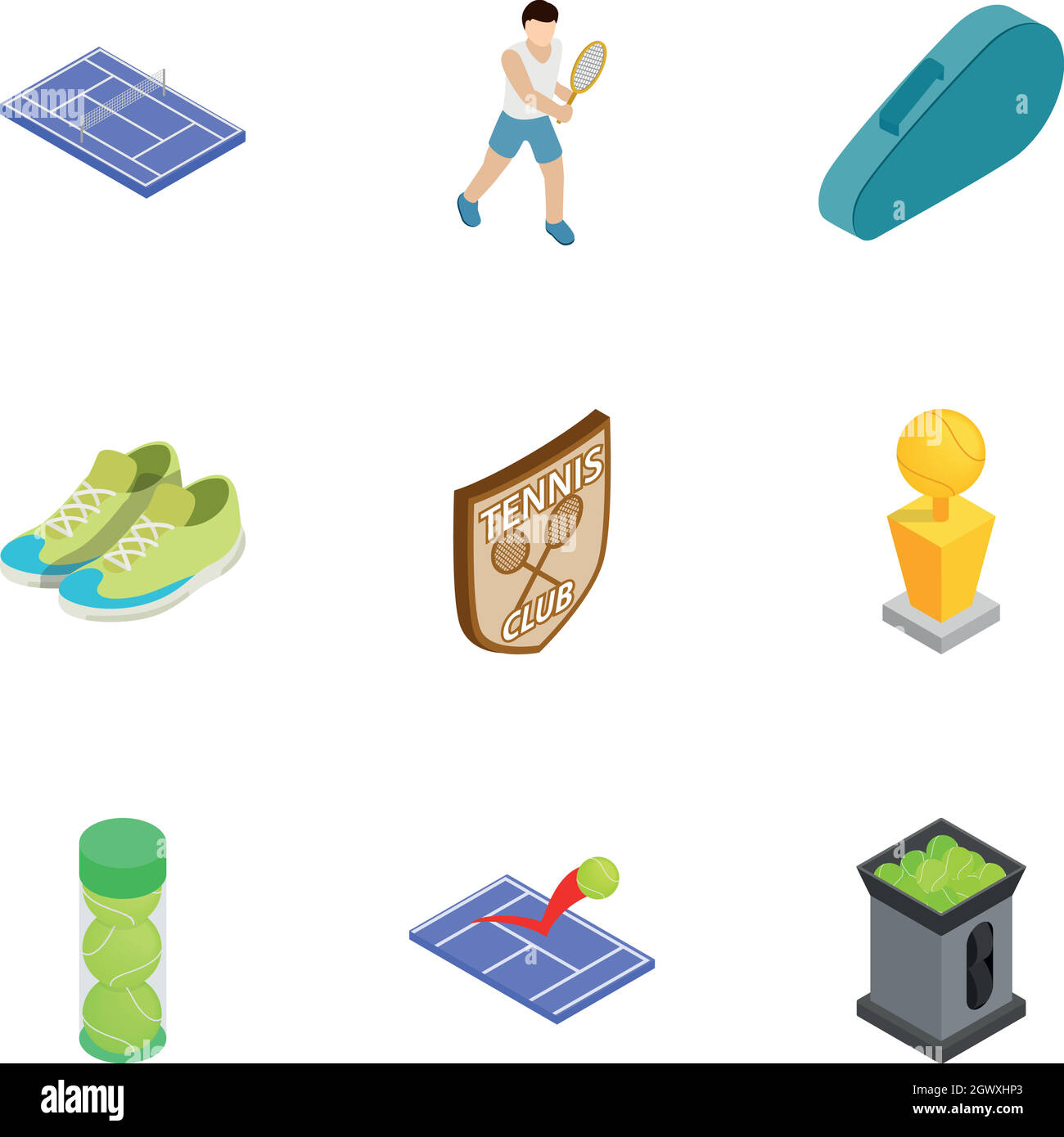 Tennis sport icons set, isometric 3d style Stock Vector Image & Art - Alamy