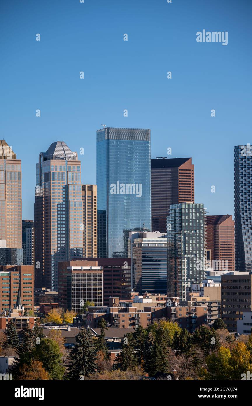 Beautiful skyline of Calgary's urban downtown in autumn Stock Photo - Alamy