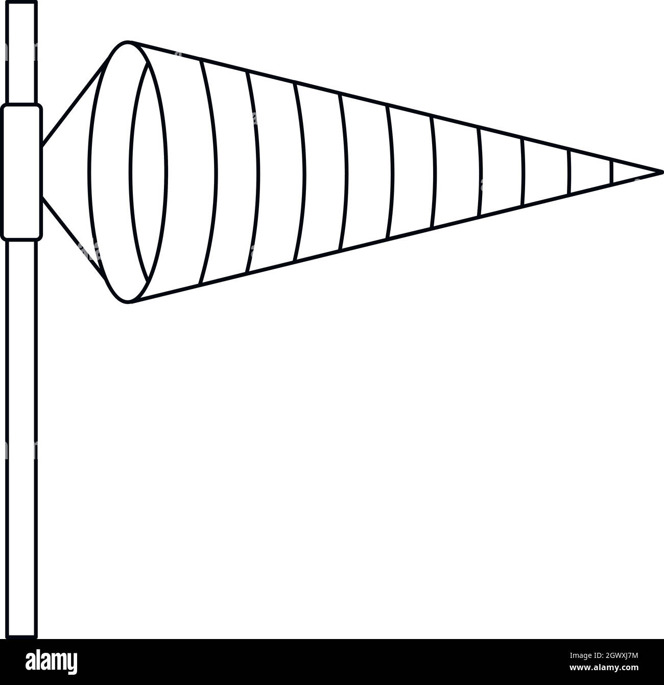 Windsock, icon, outline style Stock Vector