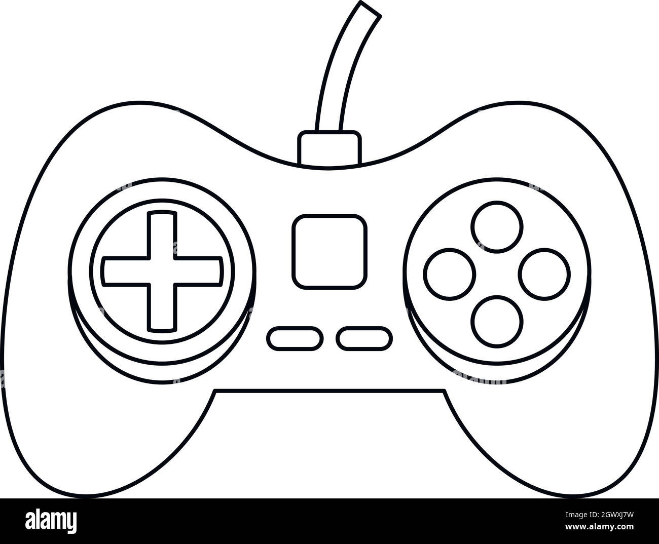 Game pad icon, outline style Stock Vector