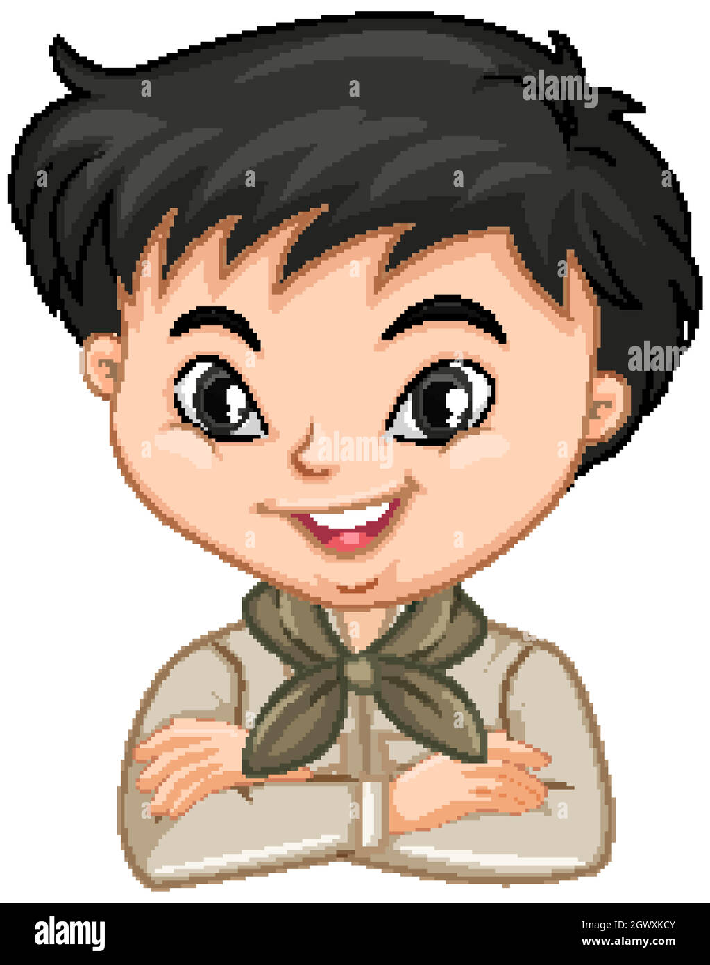 Boy in scout uniform on isolated background Stock Vector Image & Art ...