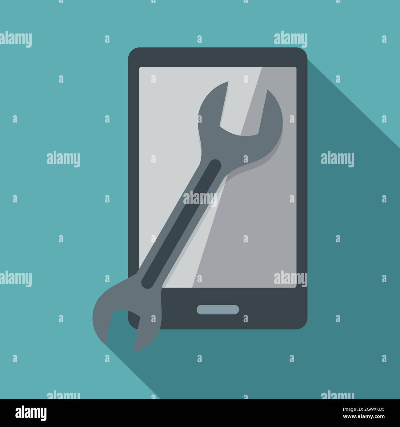 Repaired phone icon, flat style Stock Vector Image & Art - Alamy