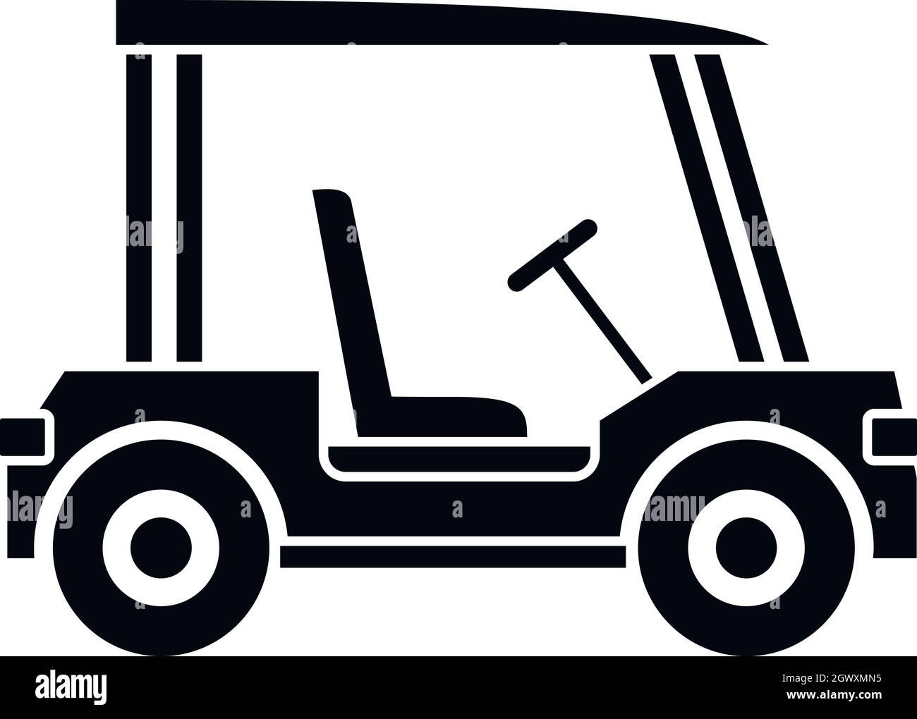 Golf club vehicle icon, simple style Stock Vector