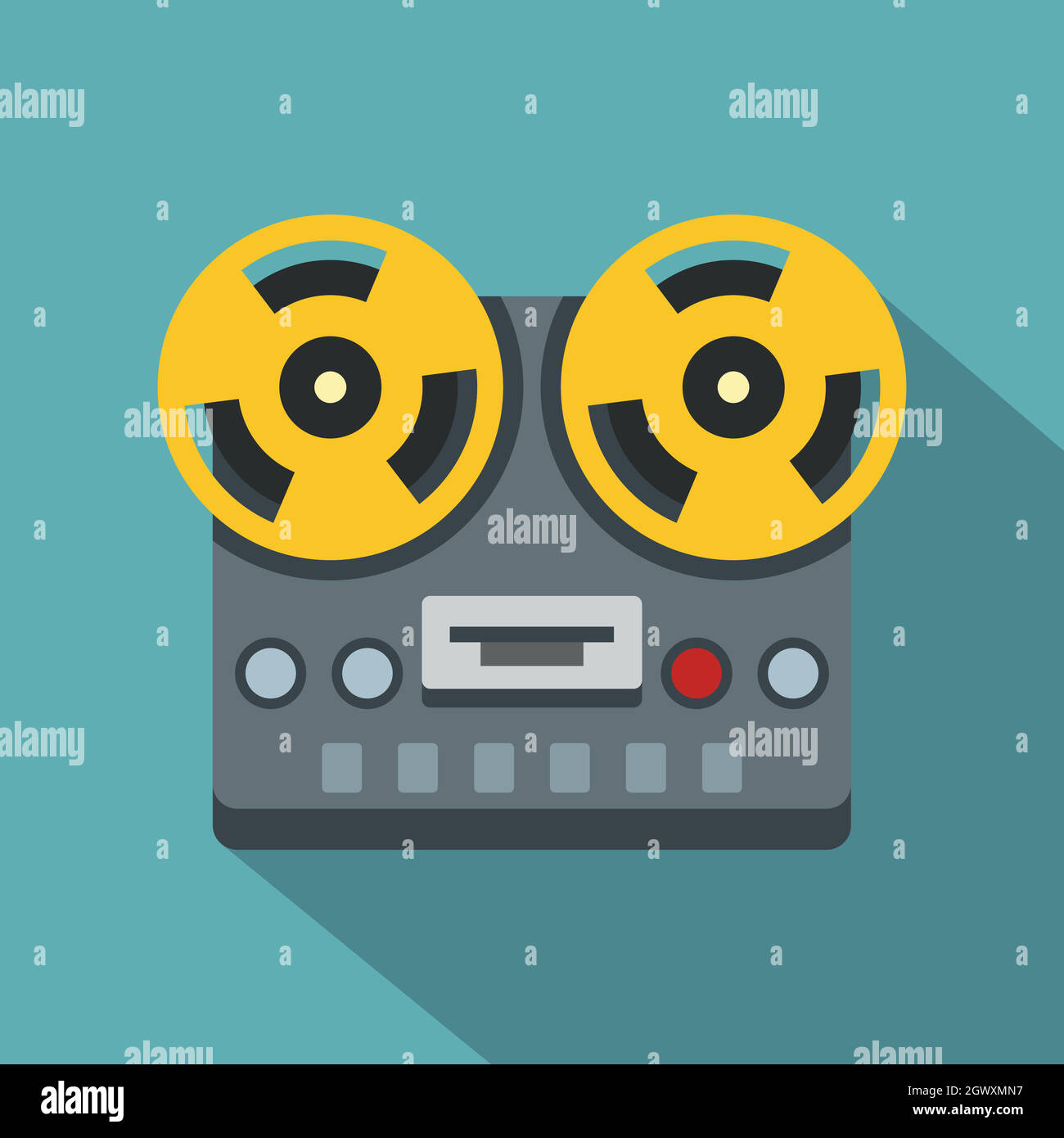 Vintage reel to reel tape recorder deck icon Stock Vector