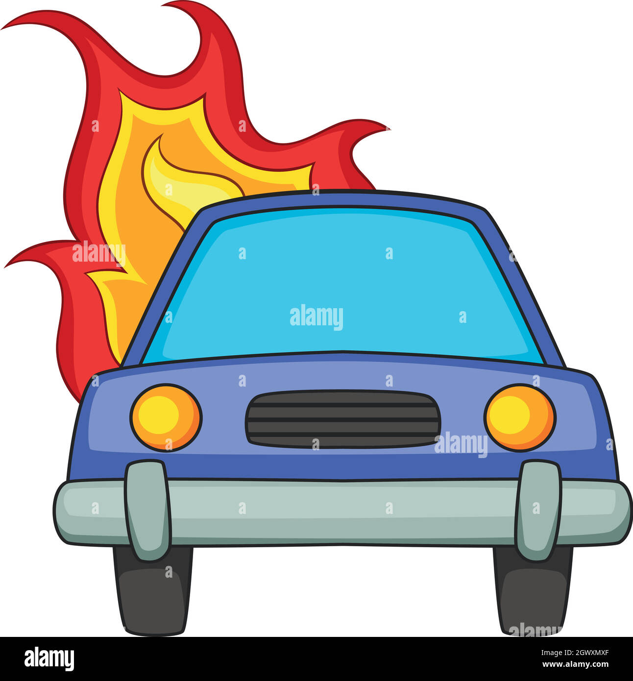 Car wreck and flame icon hi-res stock photography and images - Alamy