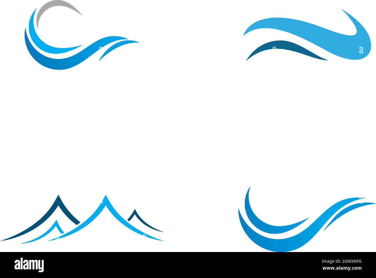 Water Wave symbol and icon Logo Template vector Stock Vector Image ...