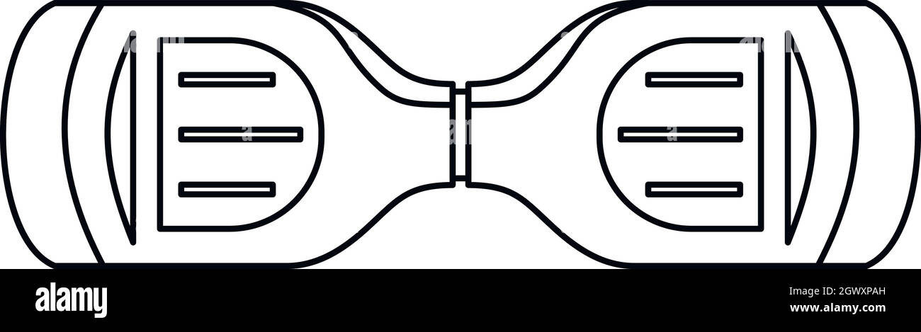 Hoverboard top view icon, outline style Stock Vector