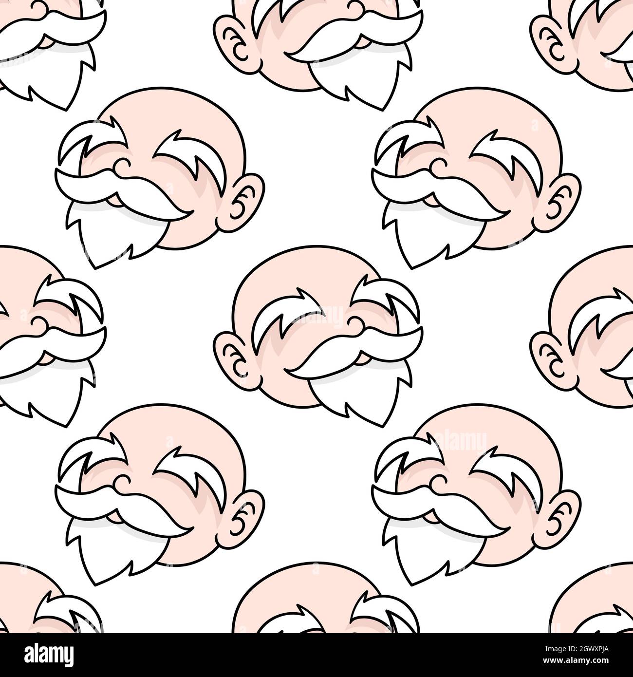 bald old man seamless pattern textile print Stock Vector Image & Art ...