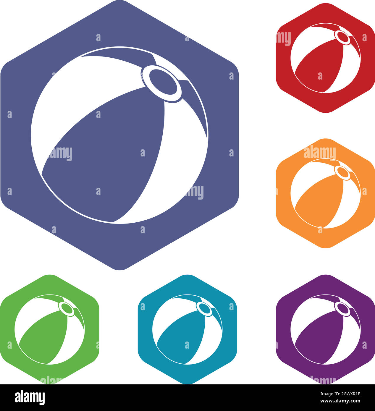 Beach ball icons set Stock Vector Image & Art Alamy