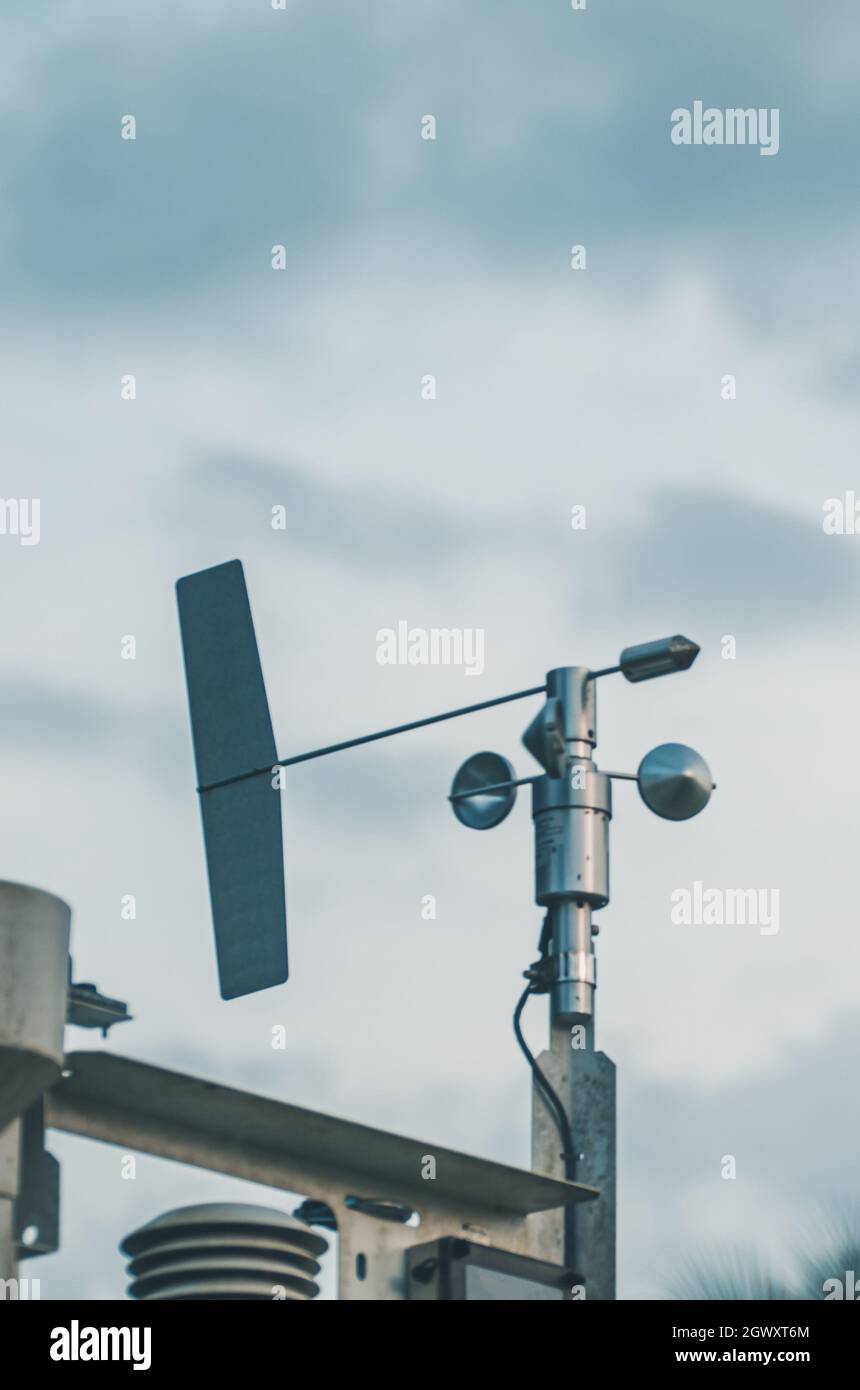 Cup Anemometer Is Instrument Used To Measure Wind Speed And Blue Sky