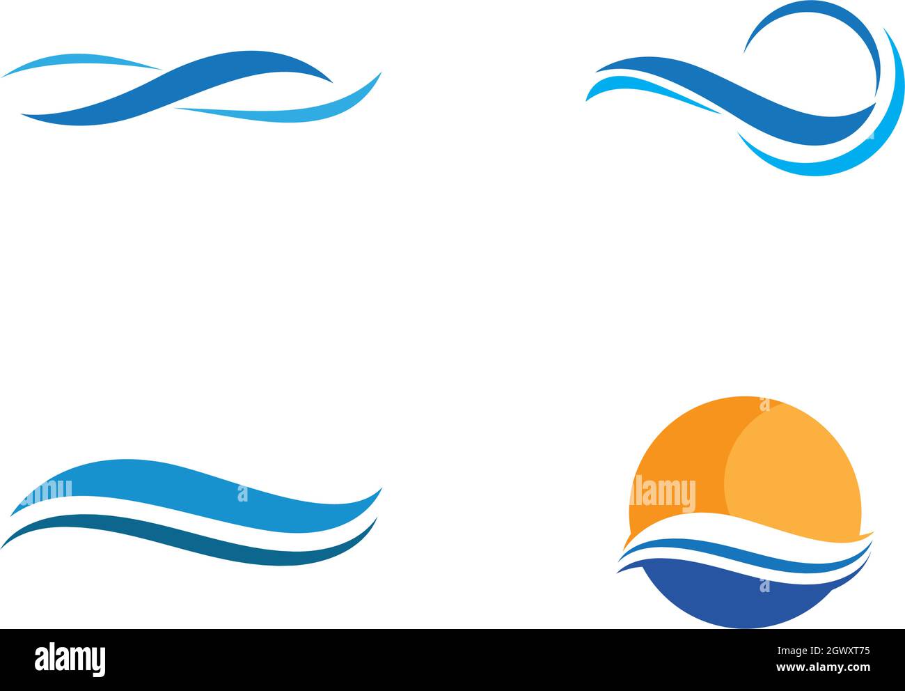 Water Wave symbol and icon Logo Template vector Stock Vector Image ...