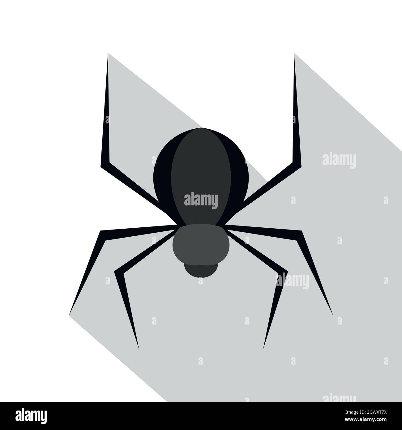 Black spider icon, flat style Stock Vector