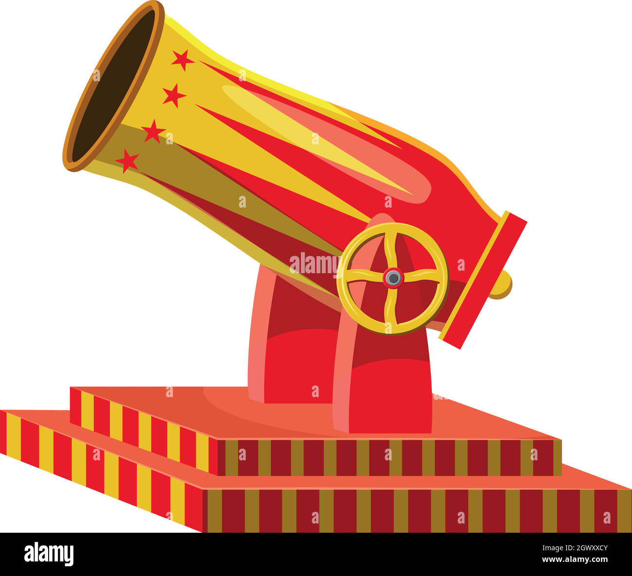 Circus cannon icon, cartoon style Stock Vector