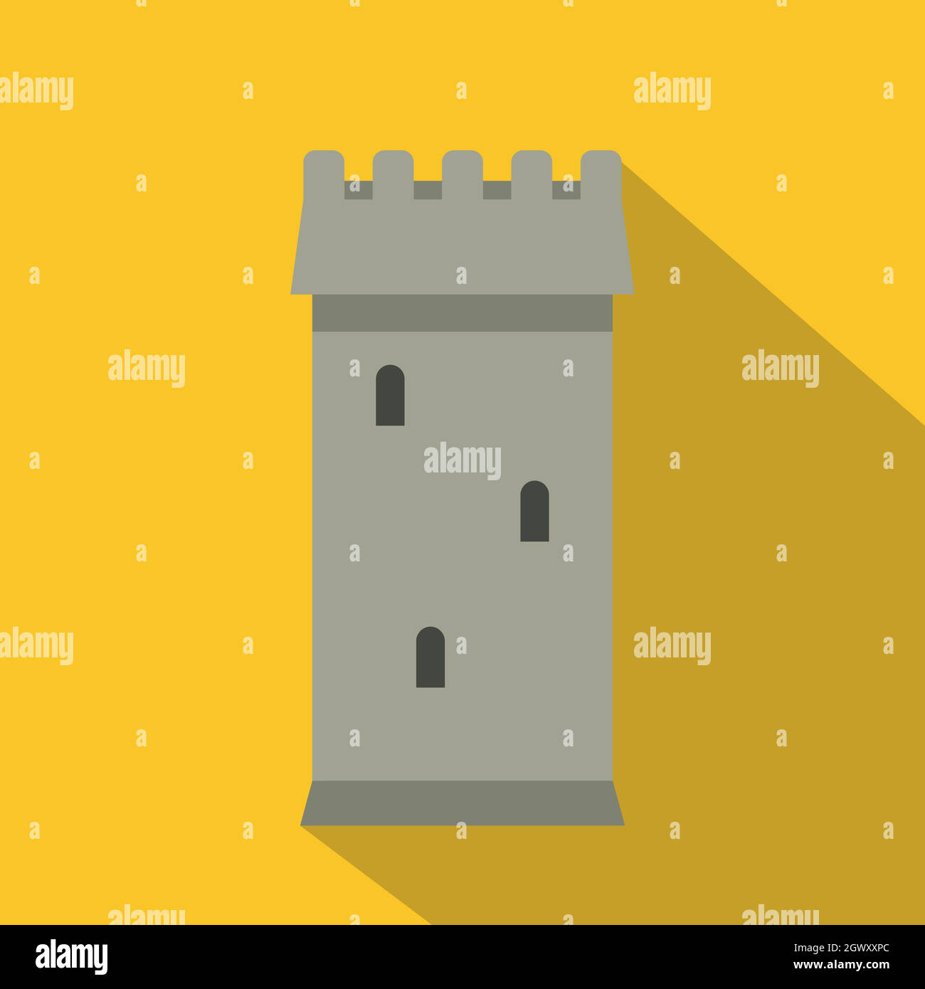 Battle tower guarding the fortress icon Stock Vector Image & Art - Alamy