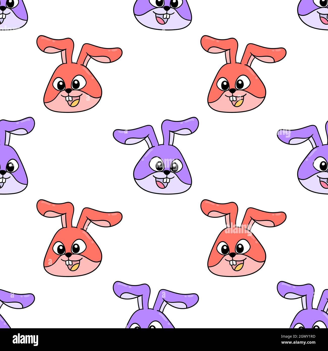 rabbit beast laughed seamless pattern textile print Stock Vector Image ...
