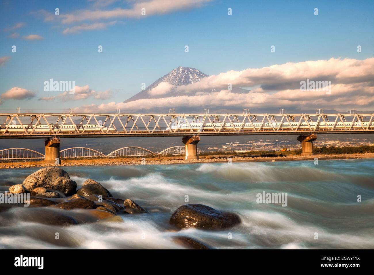 Shinkansen Bullet Train Bridge High Resolution Stock Photography And ...