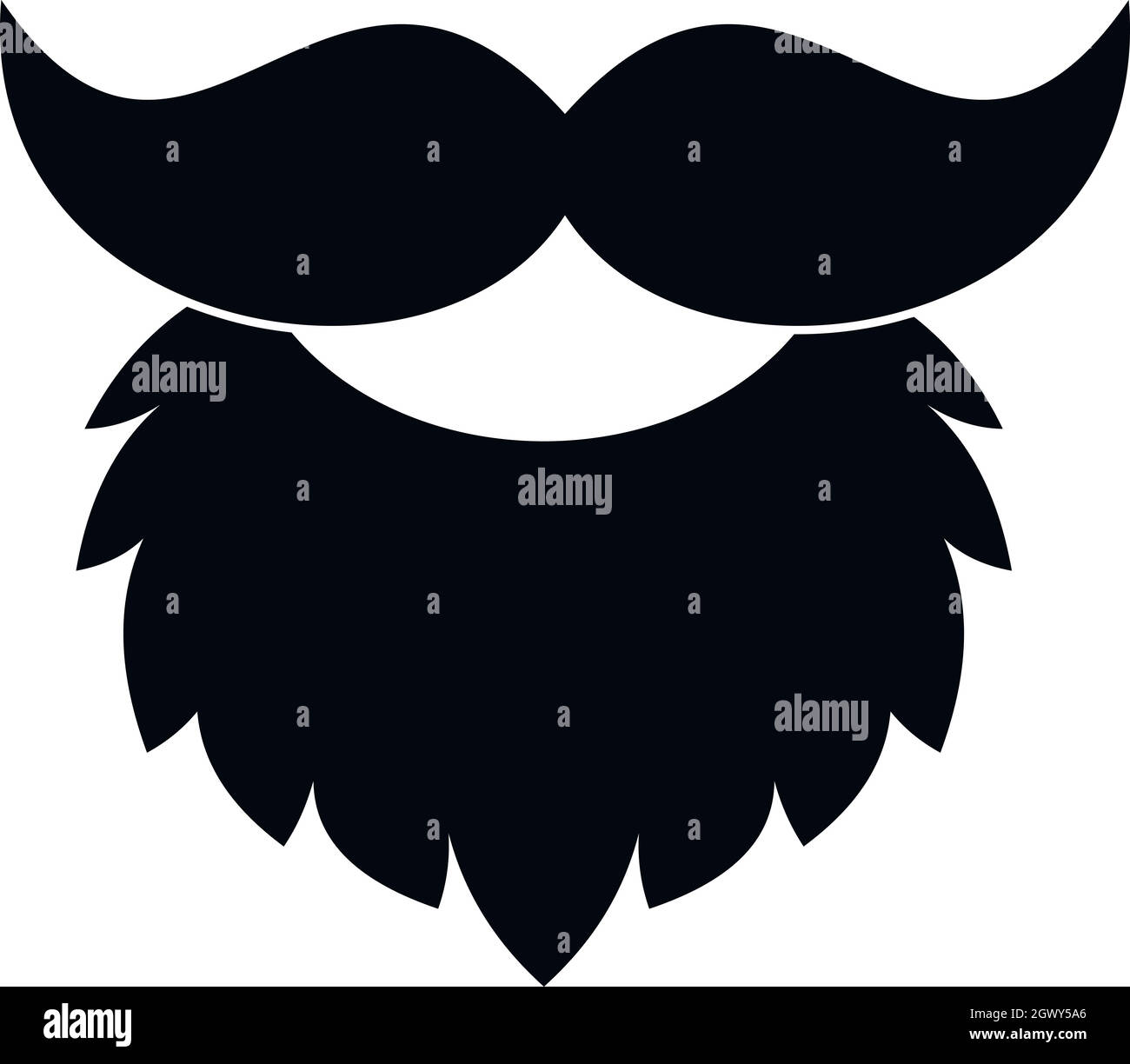 Beard and mustache icon, simple style Stock Vector Image & Art Alamy