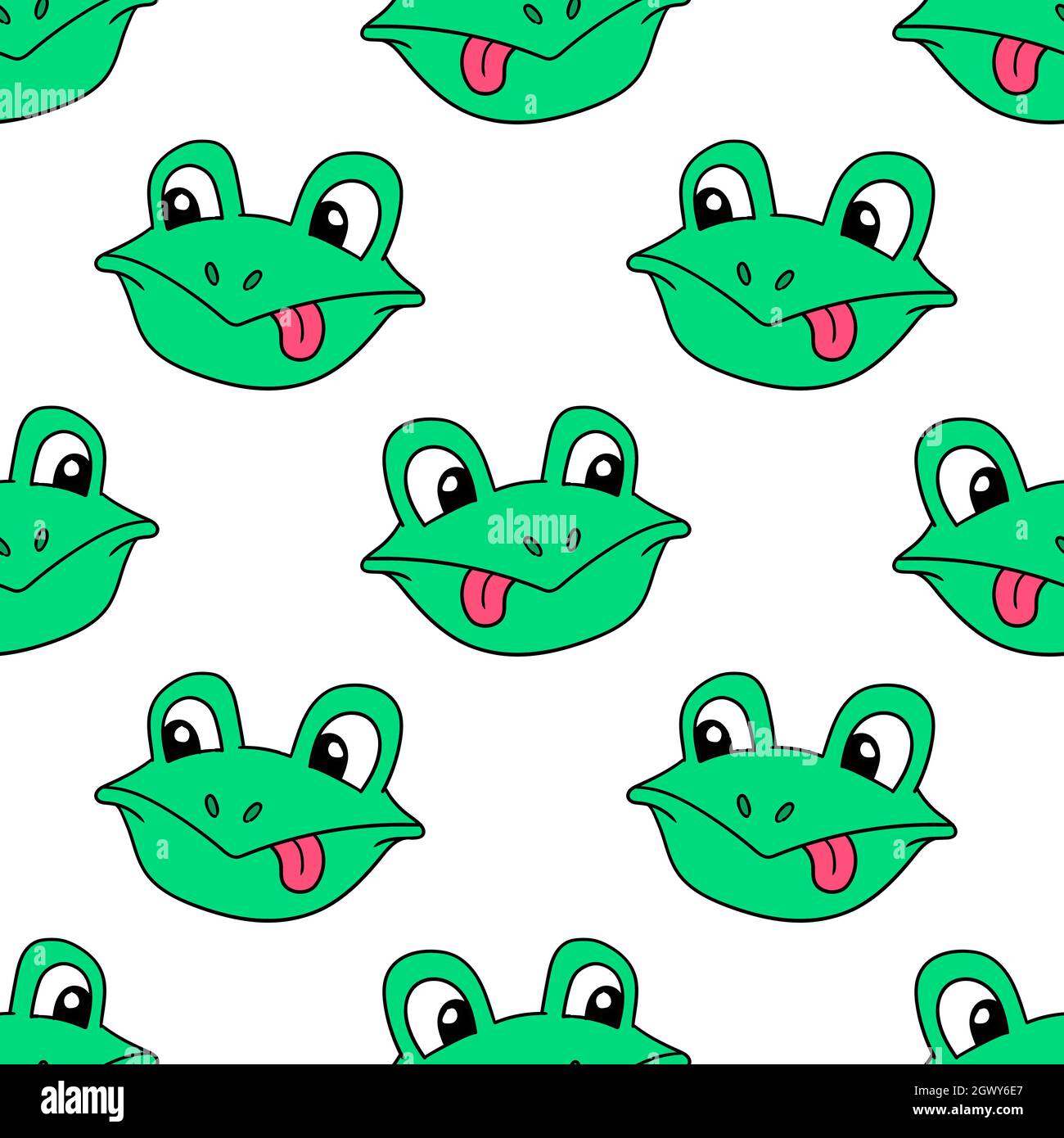mocking frog head seamless textile print Stock Vector