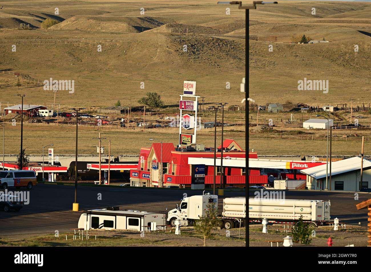 Pilot Truck Stop in Shelby, MT Stock Photo Alamy