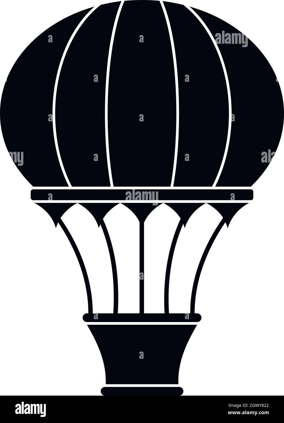 Hot air balloon with basket icon, simple style Stock Vector Image & Art ...