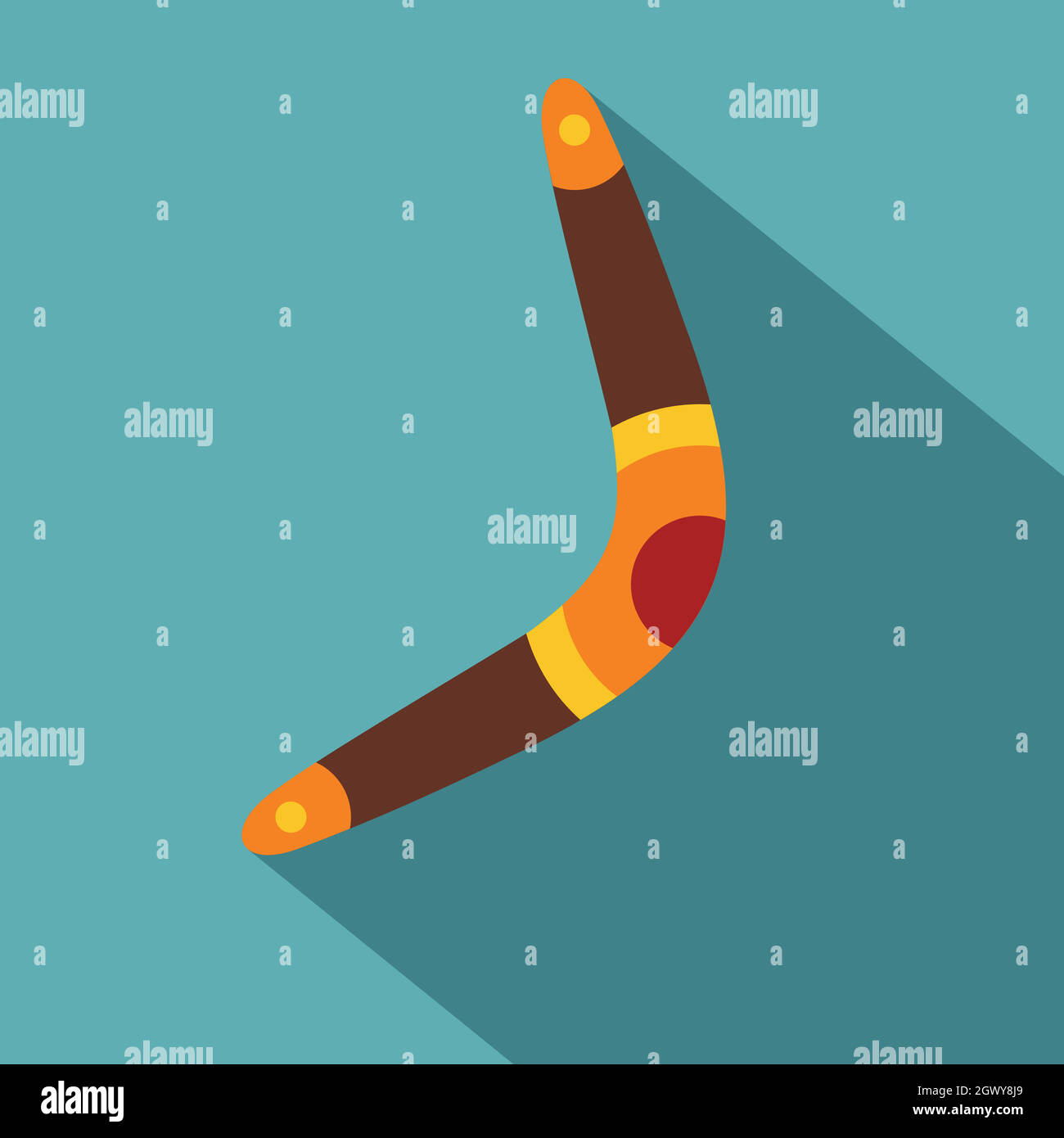 Boomerang icon, flat style Stock Vector