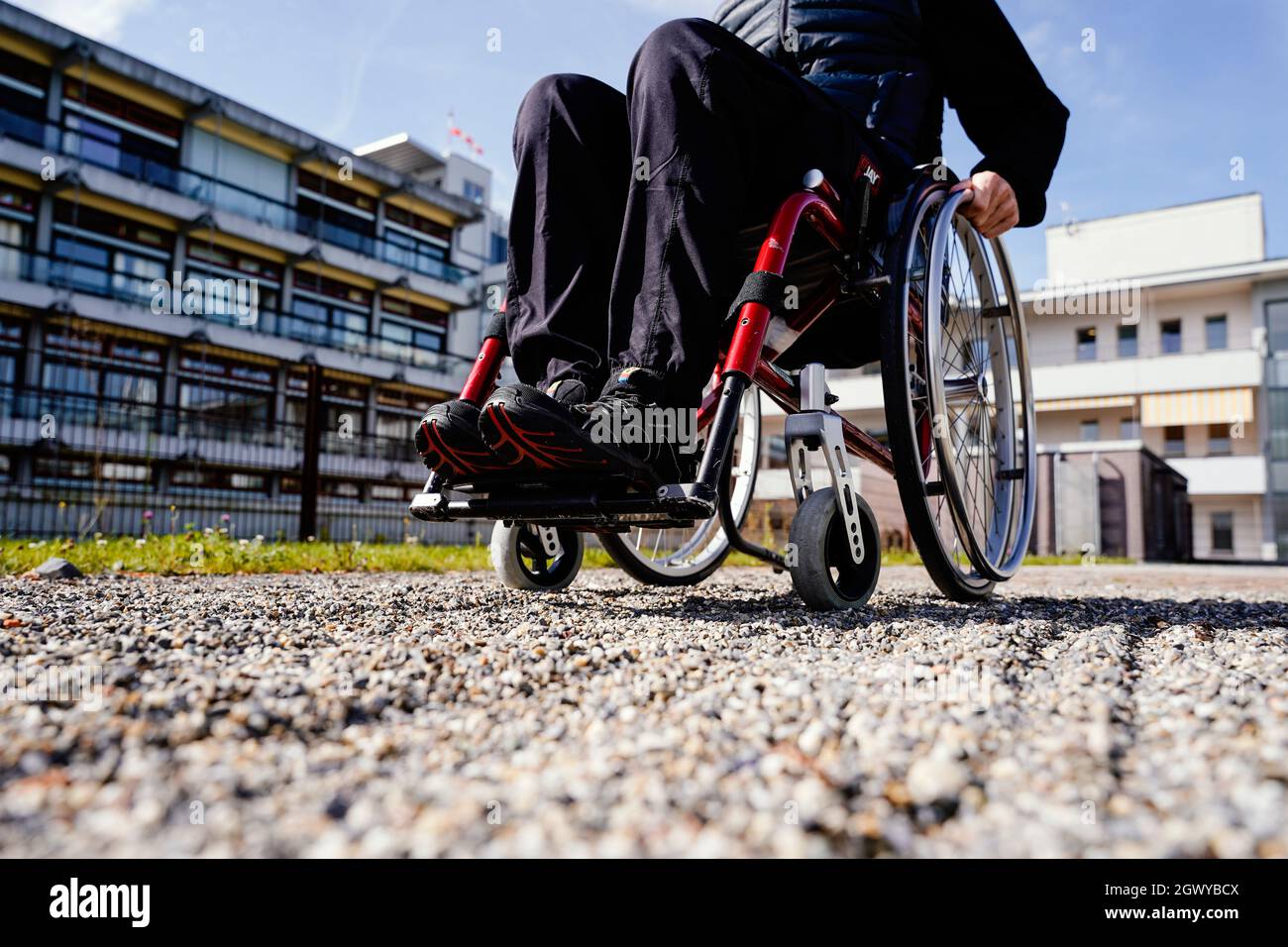 Karlsbad, Germany. 22nd Sep, 2021. Andreas Brandl drives his wheelchair