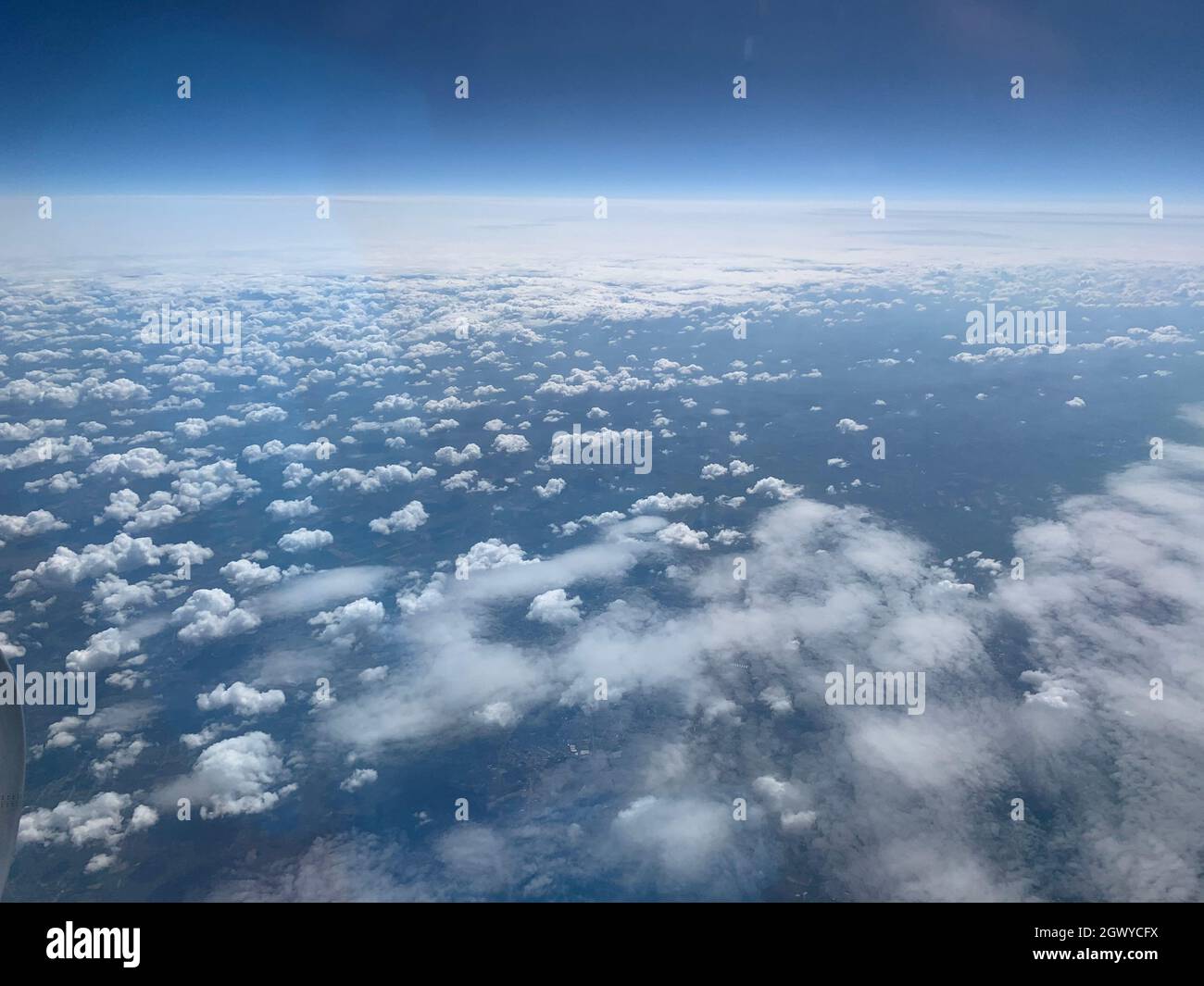 Aerial View Of Over Clouds In Sky Stock Photo