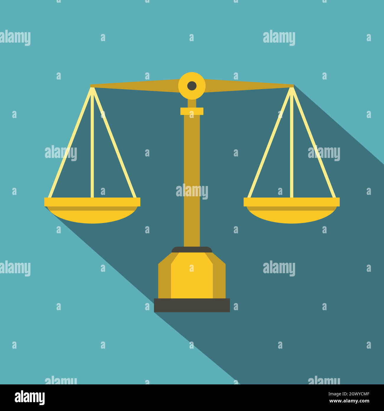 Gold scales of justice icon, flat style Stock Vector Image & Art Alamy