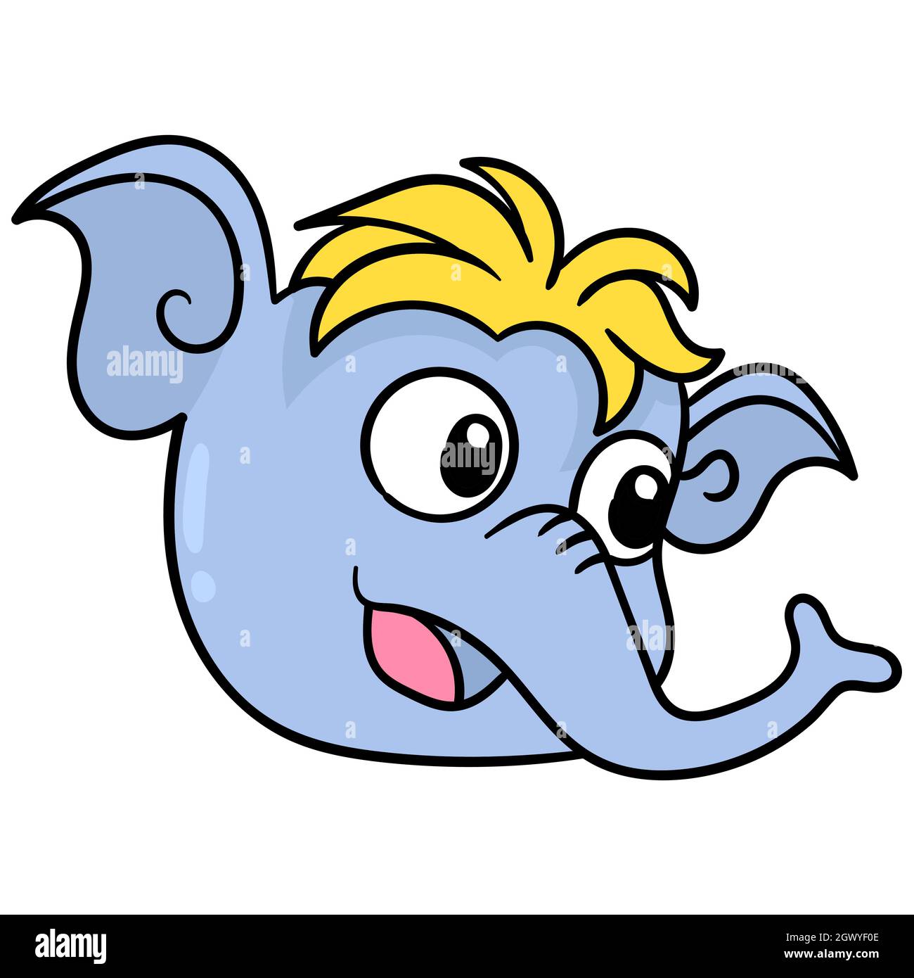 Elephant head cartoon hi-res stock photography and images - Alamy