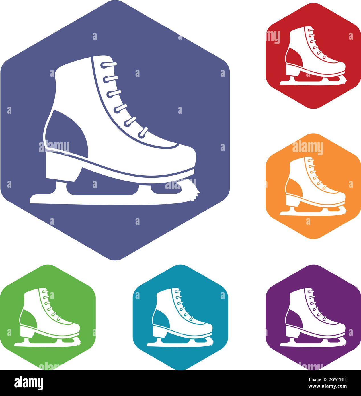 Ice skate icons set Stock Vector