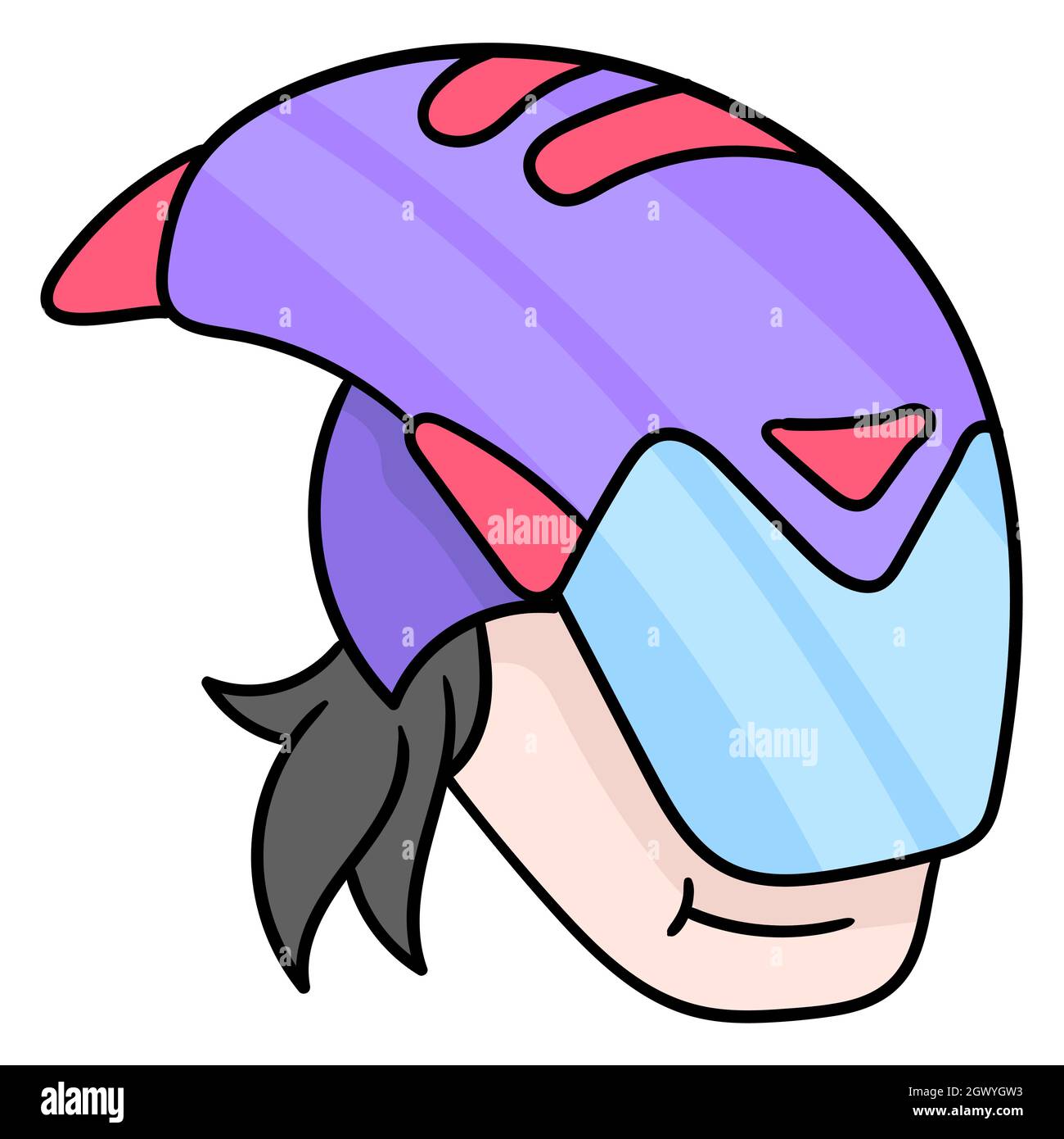 a superhero wearing a cool purple helmet Stock Vector