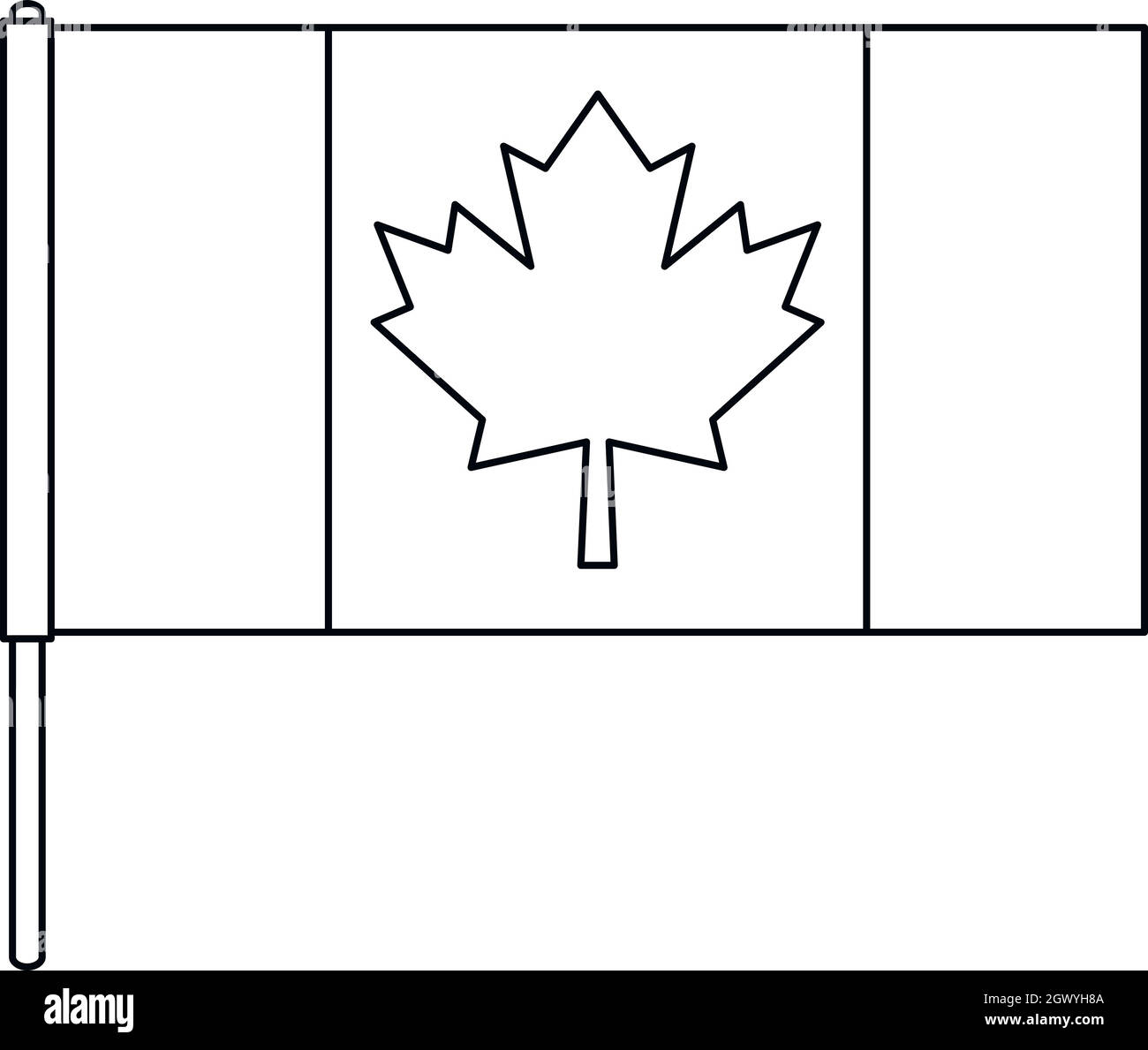 Canada flag icon, outline style Stock Vector